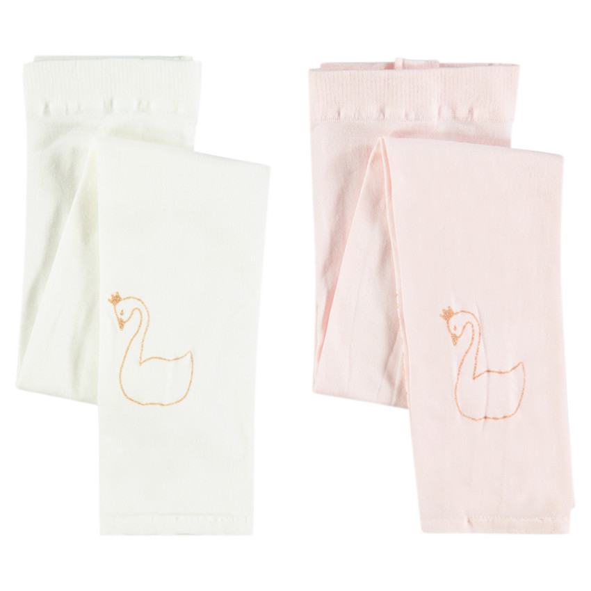 Σετ 2 λεπτά καλσόν με τύπωμα χρυσαφί κύκνο  Additional Σετ 2 λεπτά καλσόν με τύπωμα χρυσαφί κύκνο