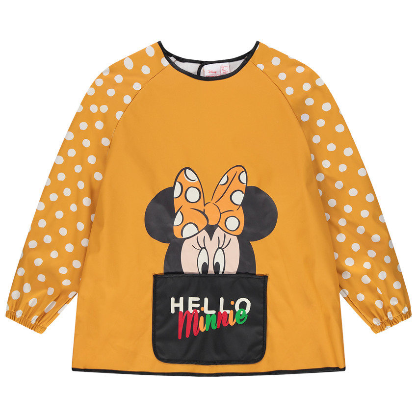 Ποδιά ζωγραφικής  μακρυμάνικη πουά με τύπωμα  Minnie Disney 