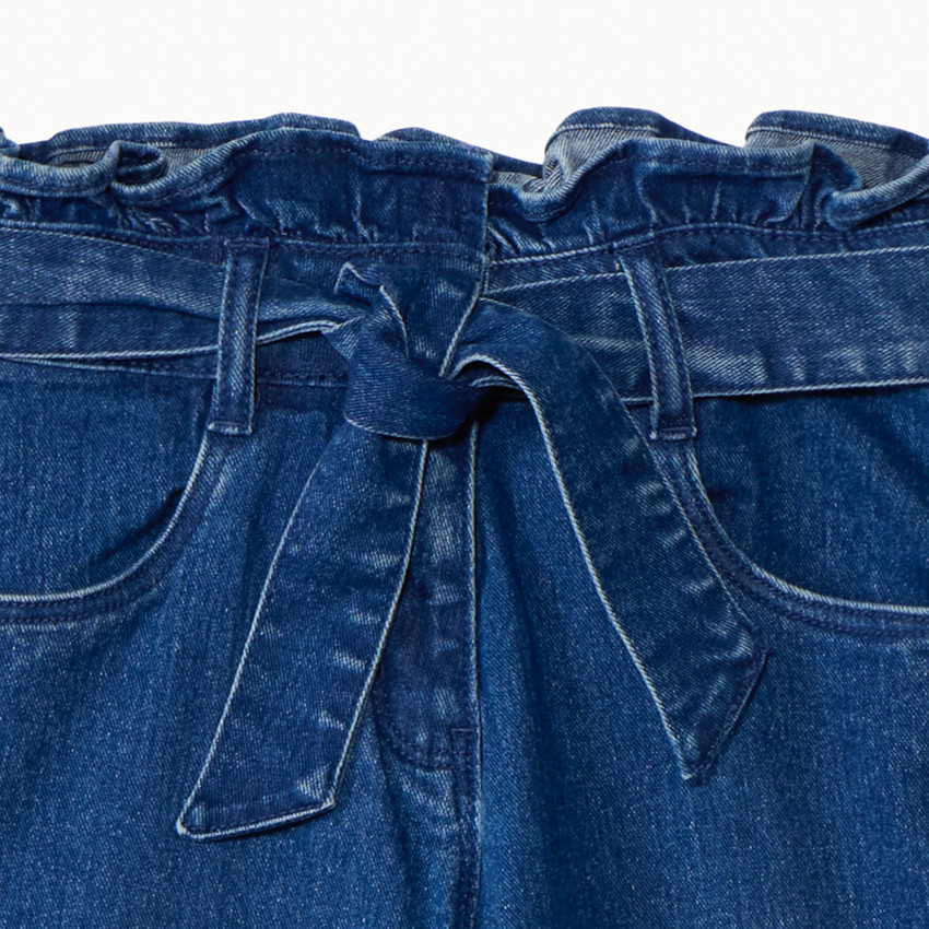 Jean paperbag με ζώνη για κορίτσι 