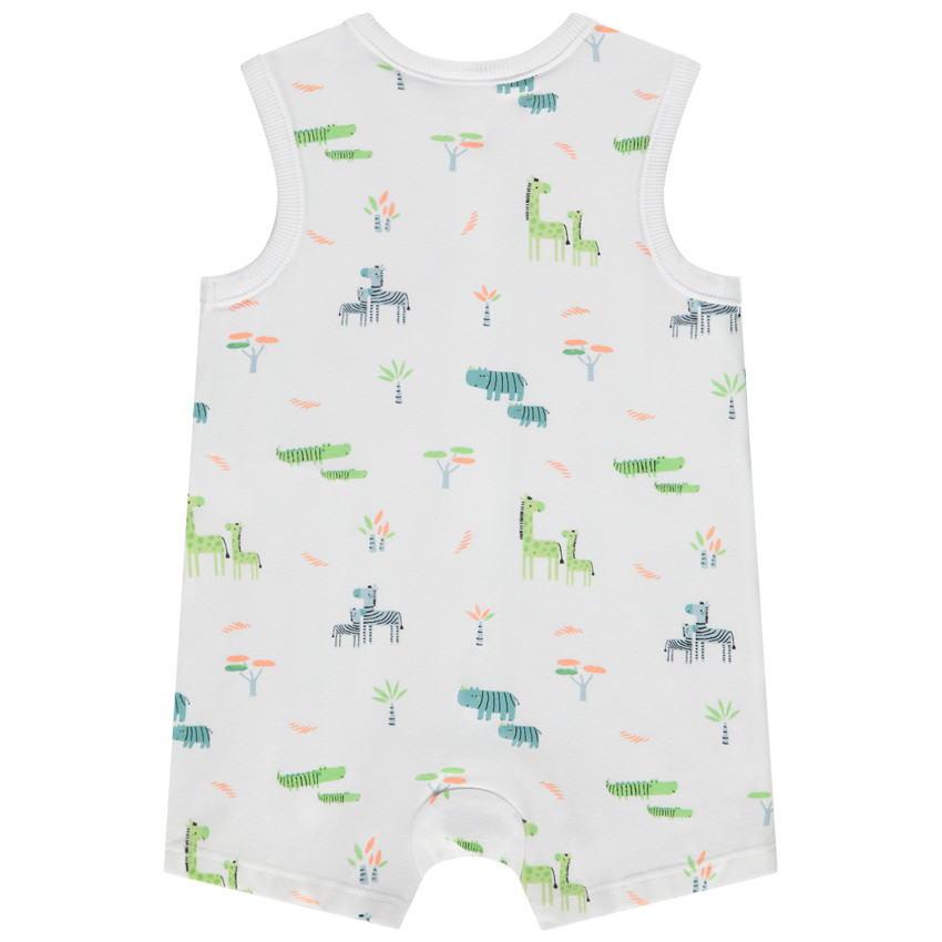 Κοντό φορμάκι χωρίς μανίκια με print savane για bebe αγόρι 