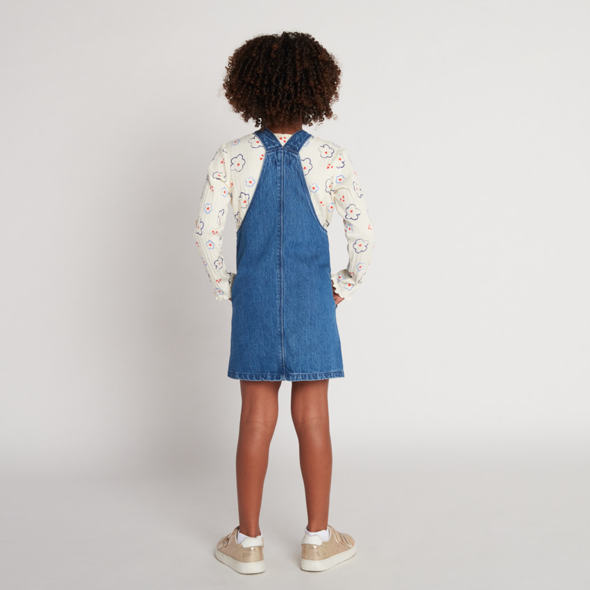 Φόρεμα σαλοπέτα από denim για κορίτσι 