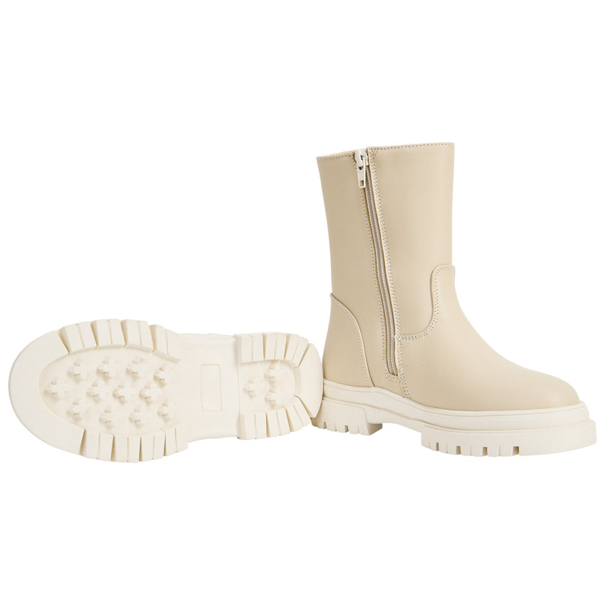 Γαλότσες με φερμουάρ και παχιά σόλα για κορίτσι 