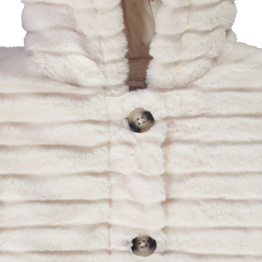 Παλτό με κουκούλα από συνθετική γούνα για κορίτσι 