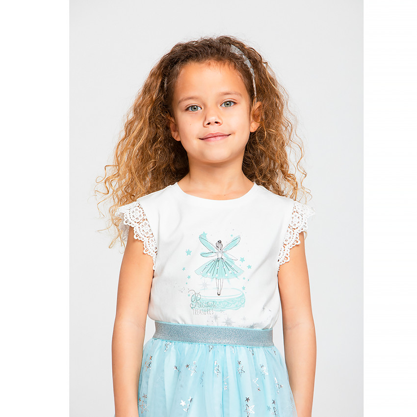 T-shirt manches courtes en dentelle pour fille  Additional T-shirt manches courtes en dentelle pour fille