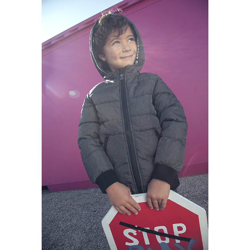 Παλτό πλεκτό με επένδυση από μικροπολάρ για αγόρι 