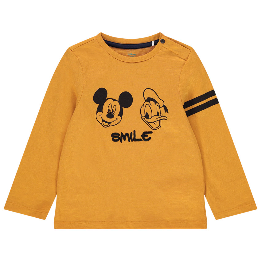 T-shirt manches longues en coton bio print Mickey et Donald Disney 