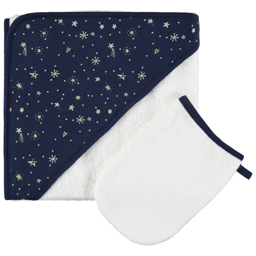 Πετσετέ σετ μπάνιου με μοτίβο αστέρια στην κουκούλα 