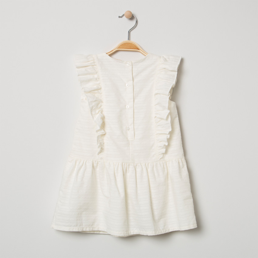 Αμάνικο φόρεμα με βολάν και κεντημένη πεταλούδα  Additional Αμάνικο φόρεμα με βολάν και κεντημένη πεταλούδα