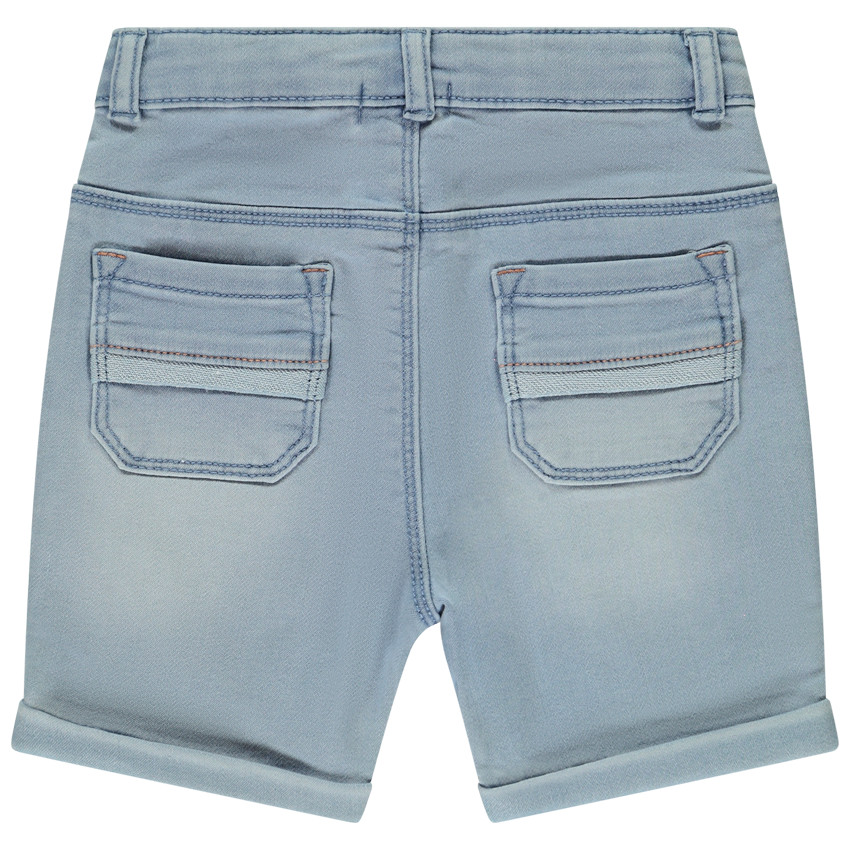 Βερμούδα jean μονόχρωμη με ξεθωριασμένο εφέ για bebe αγόρι 