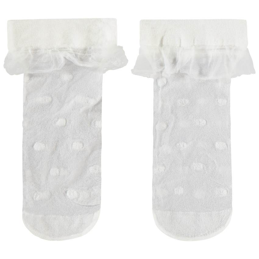 Ζευγάρι κανονικών κάλτσες με εφέ chiffon για κορίτσι 