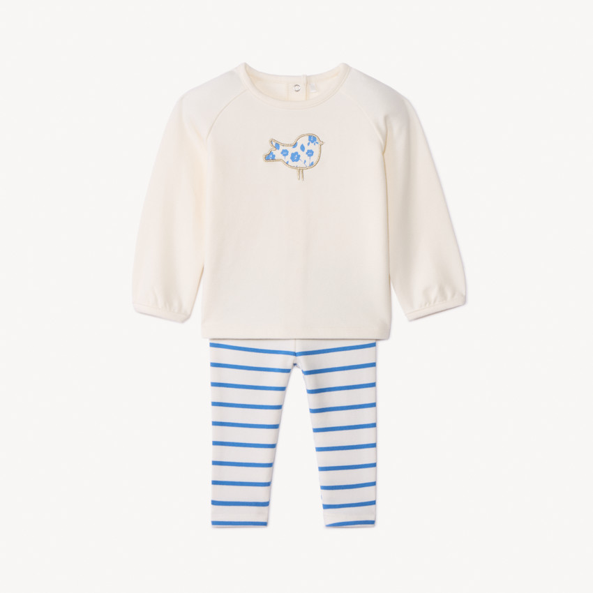 Σετ 2 τμχ. με ριγέ κολάν για bebe κορίτσι 