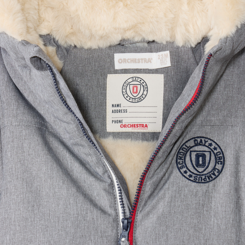 Doudoune à capuche doublée sherpa pour bébé garçon 