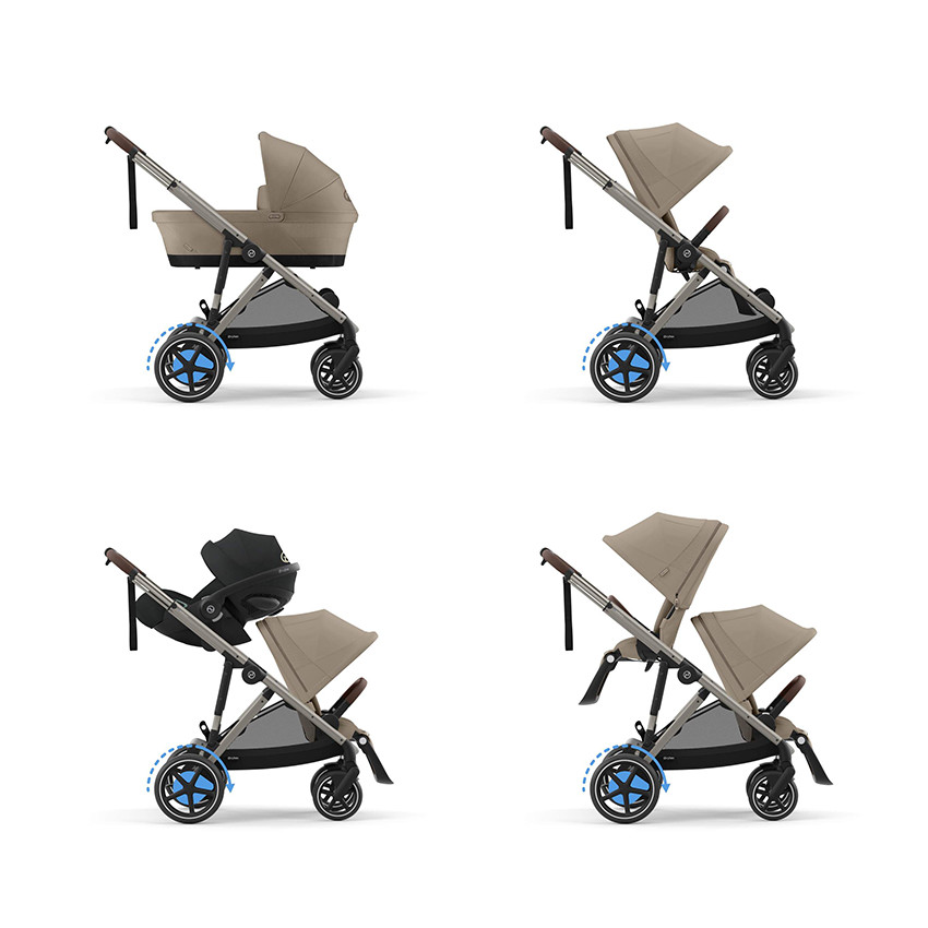 Ηλεκτρικό καρότσι e-Gazelle S με αποσπώμενο καλάθι σε χρώμα taupe και almond beige 