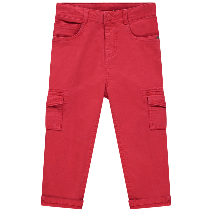 Παντελόνι βαμβακερό κόκκινο με τσέπες 
