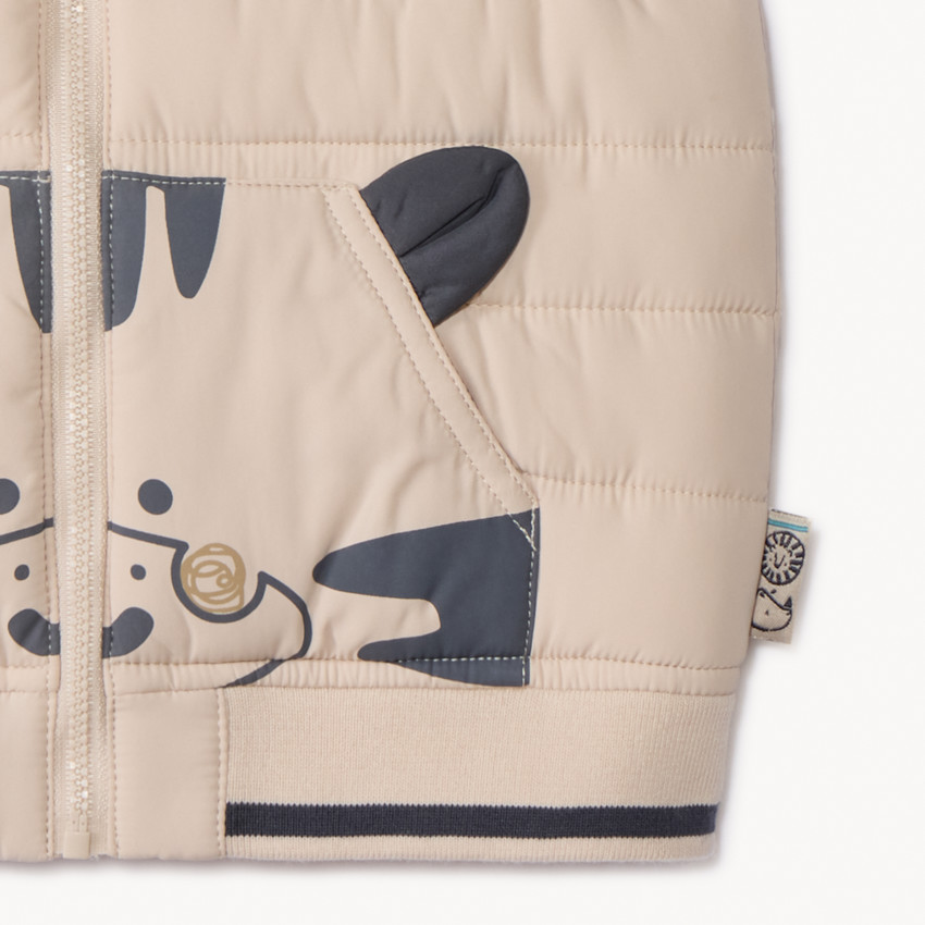 Αμάνικο χαριτωμένο bi-matière μπουφάν για bebe αγόρι 