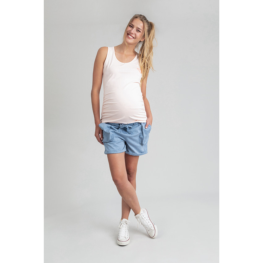 Φαρδύ σορτς εγκυμοσύνης με τσέπες 