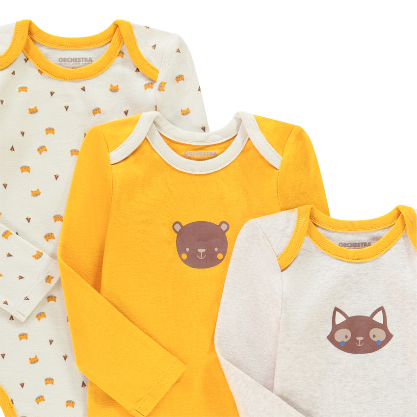 Σετ από 7 bodies μακρυμάνικα με οργανικό βαμβάκι για bebe αγόρι 
