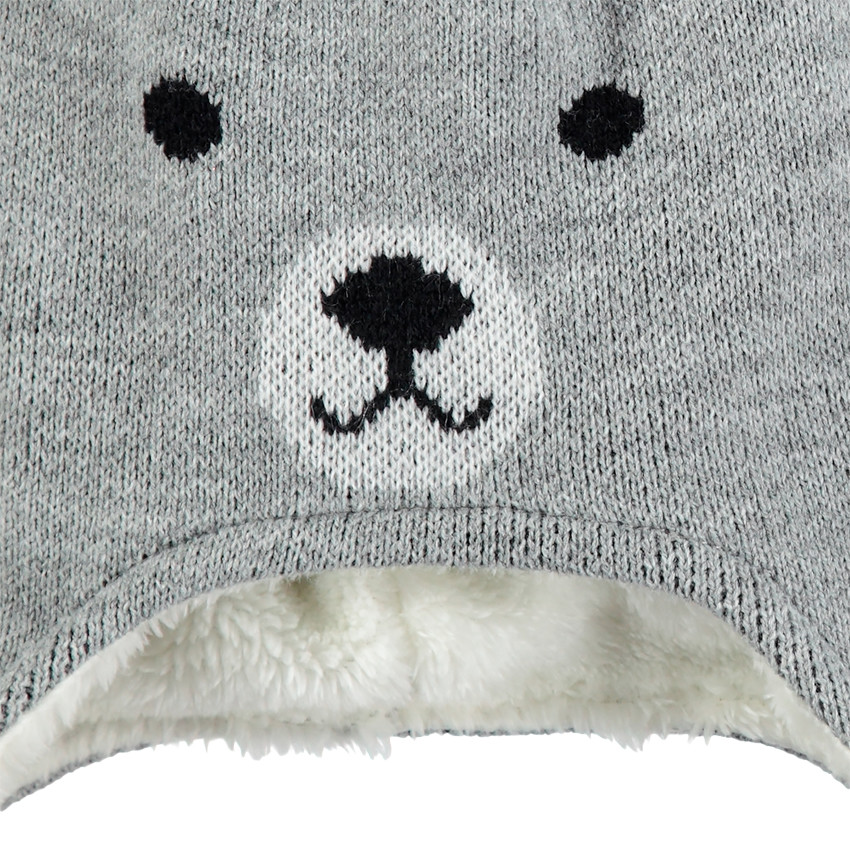 Πλεκτό σετ σκούφος και γάντια με επένδυση 