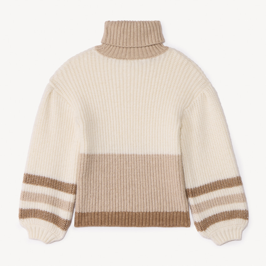 Pull en tricot oversize avec col roulé pour fille 