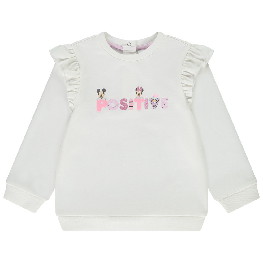 Φούτερ με puff print glitter Minnie Disney για bebe κορίτσι 