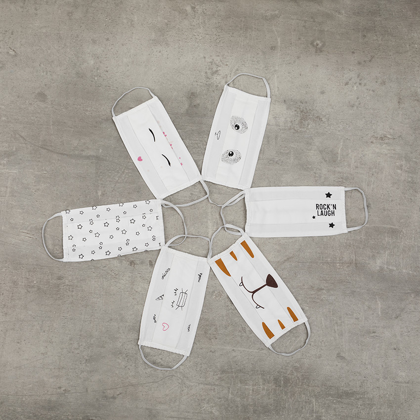 Σετ από 2 υφασμάτινες μάσκες για παιδιά με σχέδιο μονόκερου 