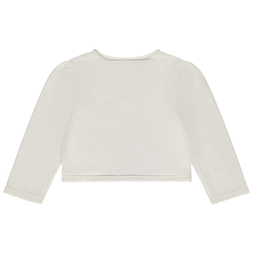 Ζακέτα πλεκτή με κέντημα μήλο για bebe κορίτσι 