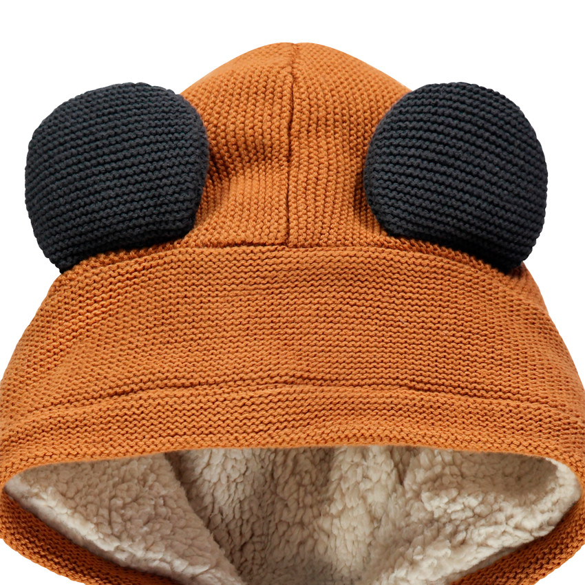 Μπουφάν με κουκούλα πλεκτή για bebe αγόρι 