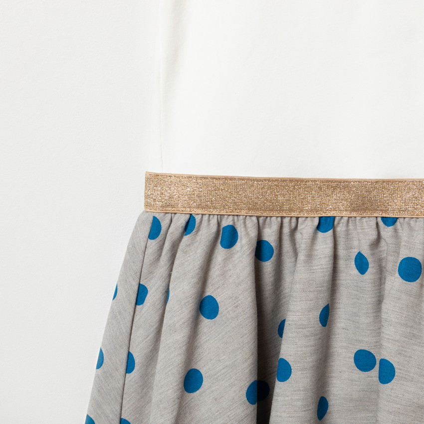 Φόρεμα πλεκτό κοντομάνικο effet 2-σε-1 