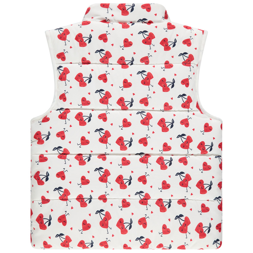 Αμάνικο καπιτονέ μπουφάν με μοτίβο σε όλη την επιφάνεια 