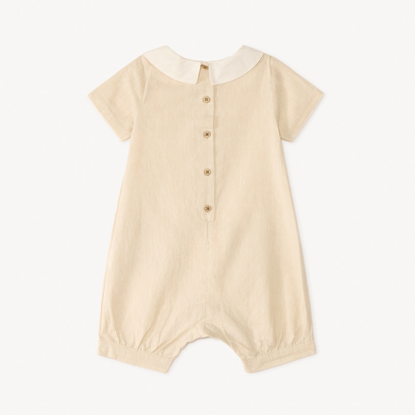 Σαλοπέτα κοντή από λινό με γιακά Claudine για μωρό αγόρι 