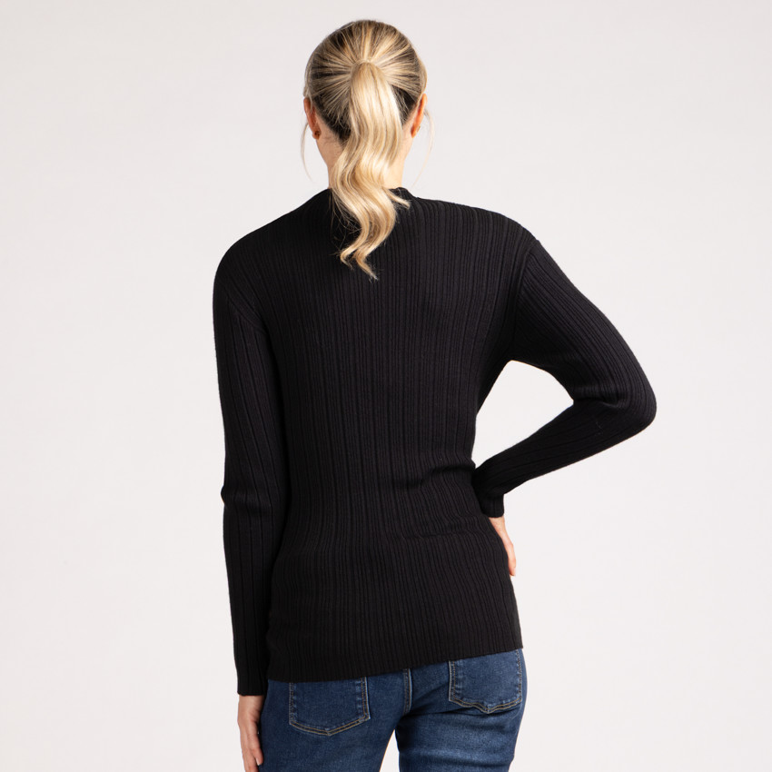 Πλεκτό πουλόβερ κάλτσας με ψηλό γιακά για γυναίκες 