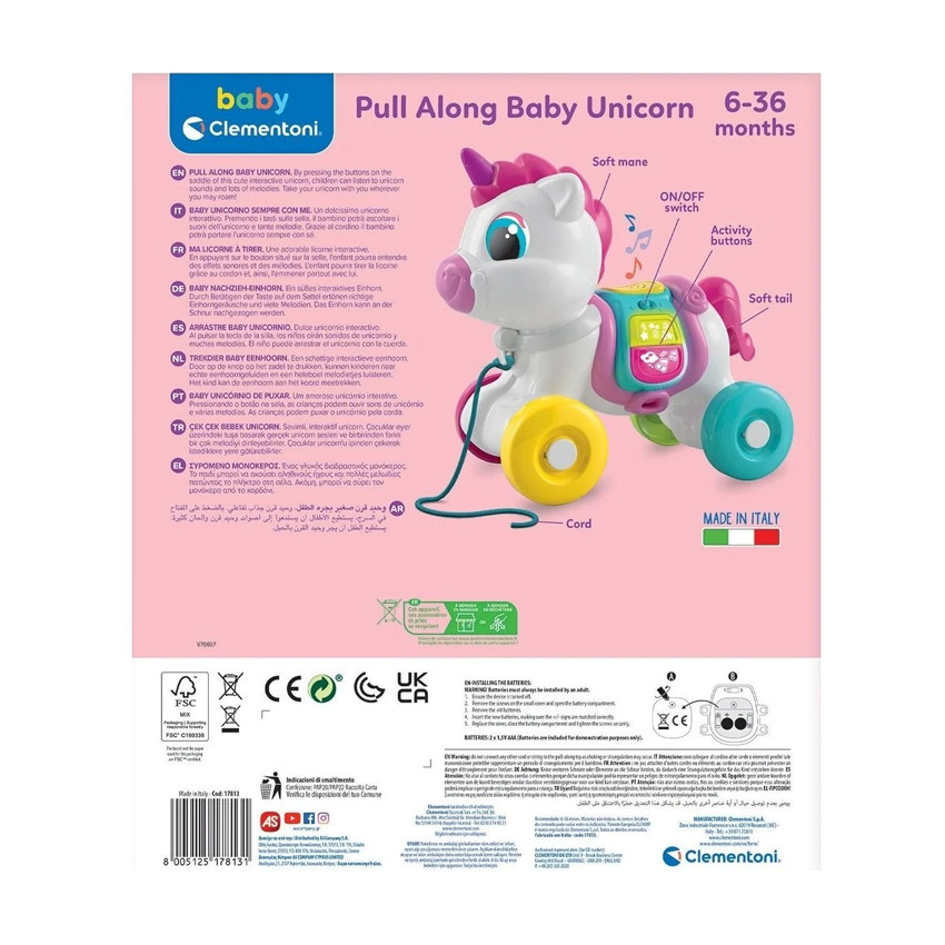 Βρεφικό Παιχνίδι Συρόμενο Μονόκερος με Ήχους 
