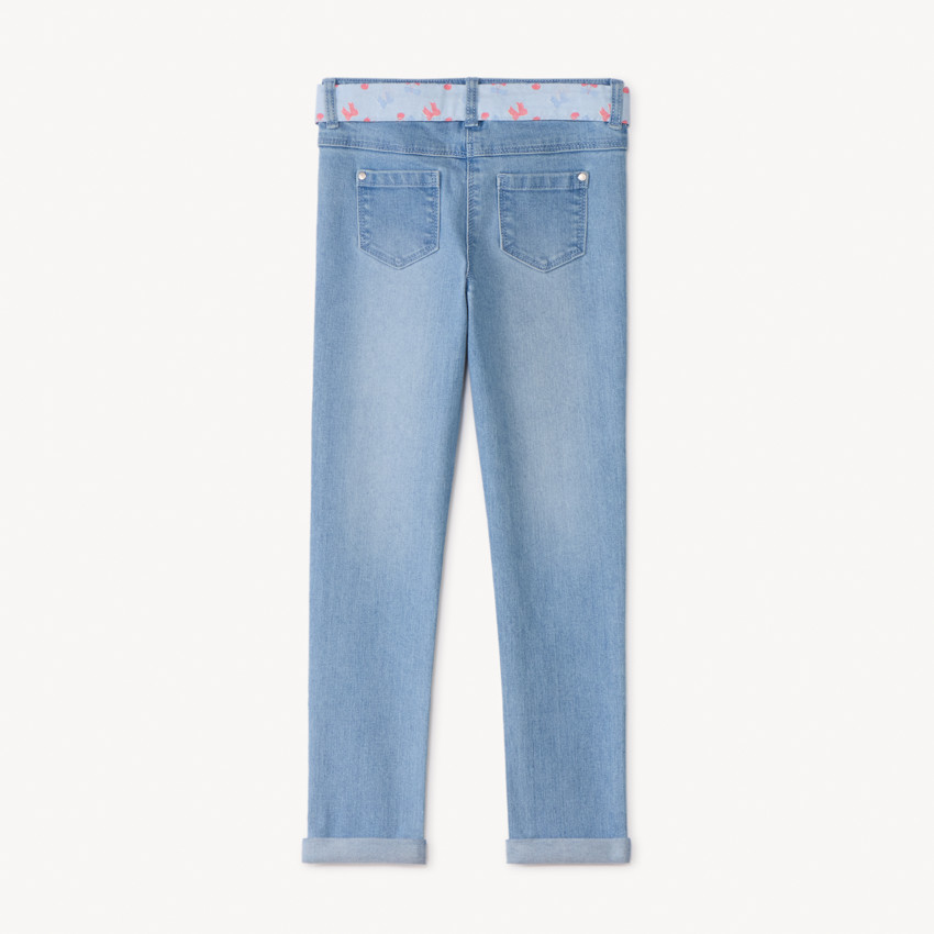 Τζιν slim με τύπωμα ζώνης για δέσιμο για κορίτσι 