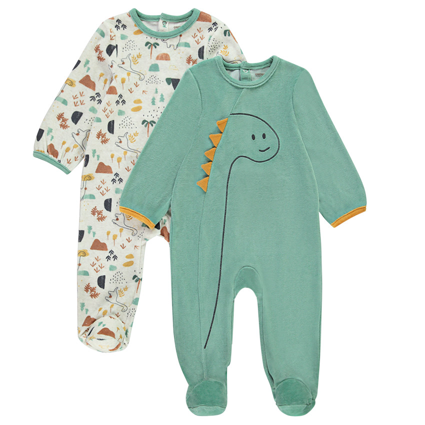 Σετ από 2 βελουτέ φορμάκια δεινοσαύρων για μωρό αγόρι με διαφορετικές ανοίξεις ανάλογα με την ηλικία 