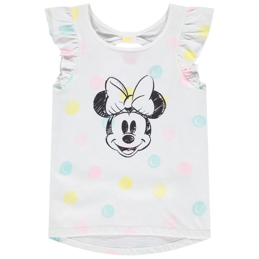 T-shirt κοντομάνικο με βολάν σχέδιο Minnie (Disney) για κορίτσι Main T-shirt κοντομάνικο με βολάν σχέδιο Minnie (Disney) για κορίτσι