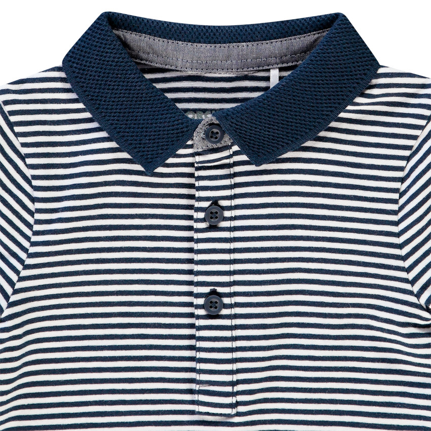 Polo κοντομάνικο βαμβακερό ριγέ για bebe αγόρι 