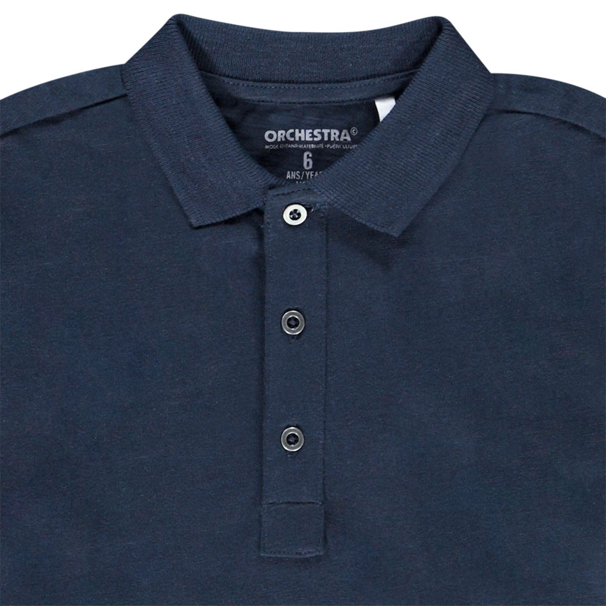 Πολυεστερικό μονόχρωμο πλεκτό πόλο μακρυμάνικο για αγόρι 