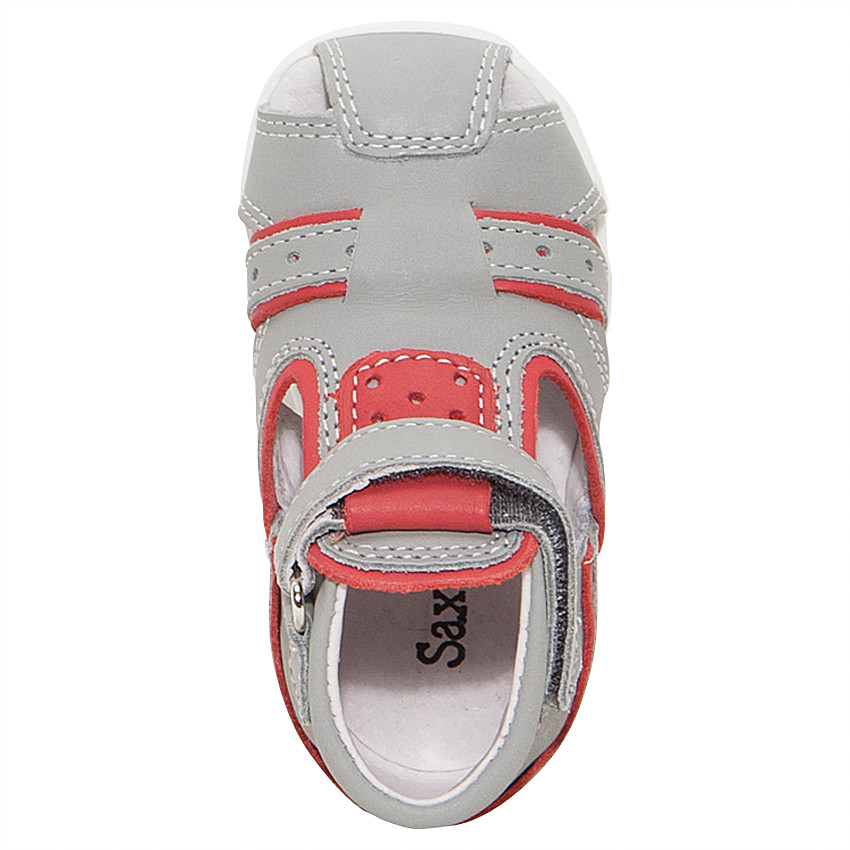 Δερμάτινα πέδιλα με βέλκρο και φάσες σε αντίθεση 