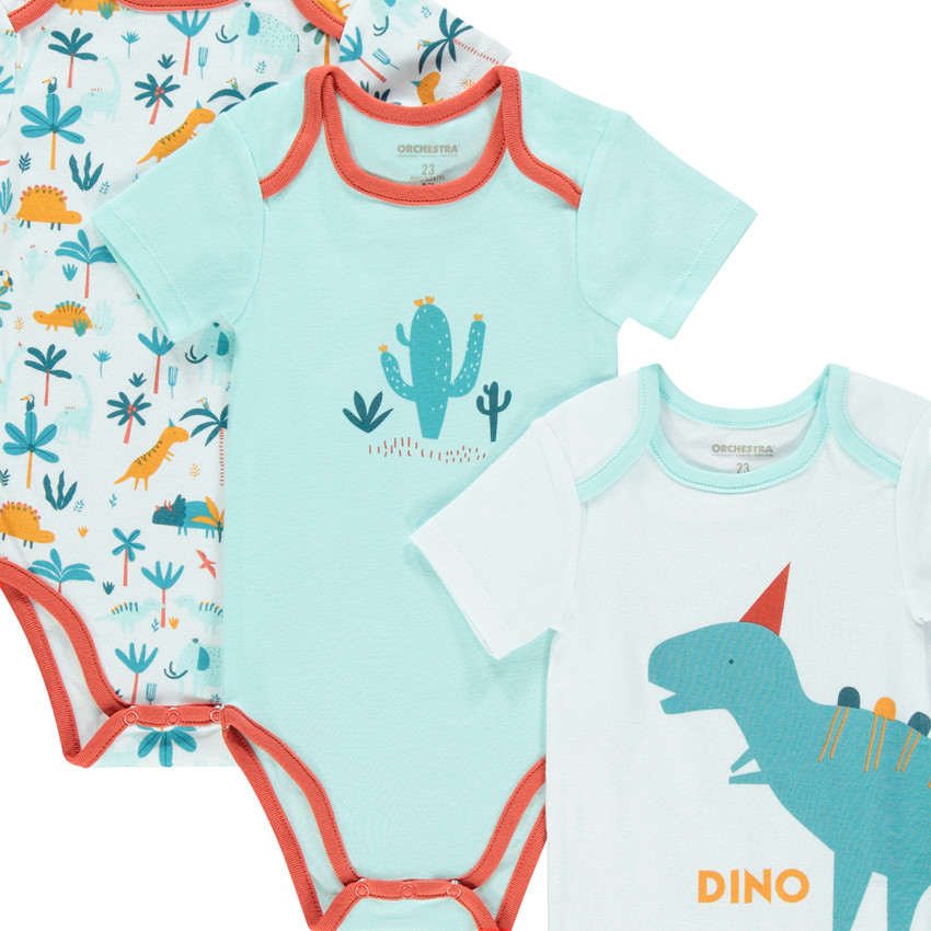 Σετ από 7 bodies κοντομάνικα με σχέδια δεινόσαυροι 
