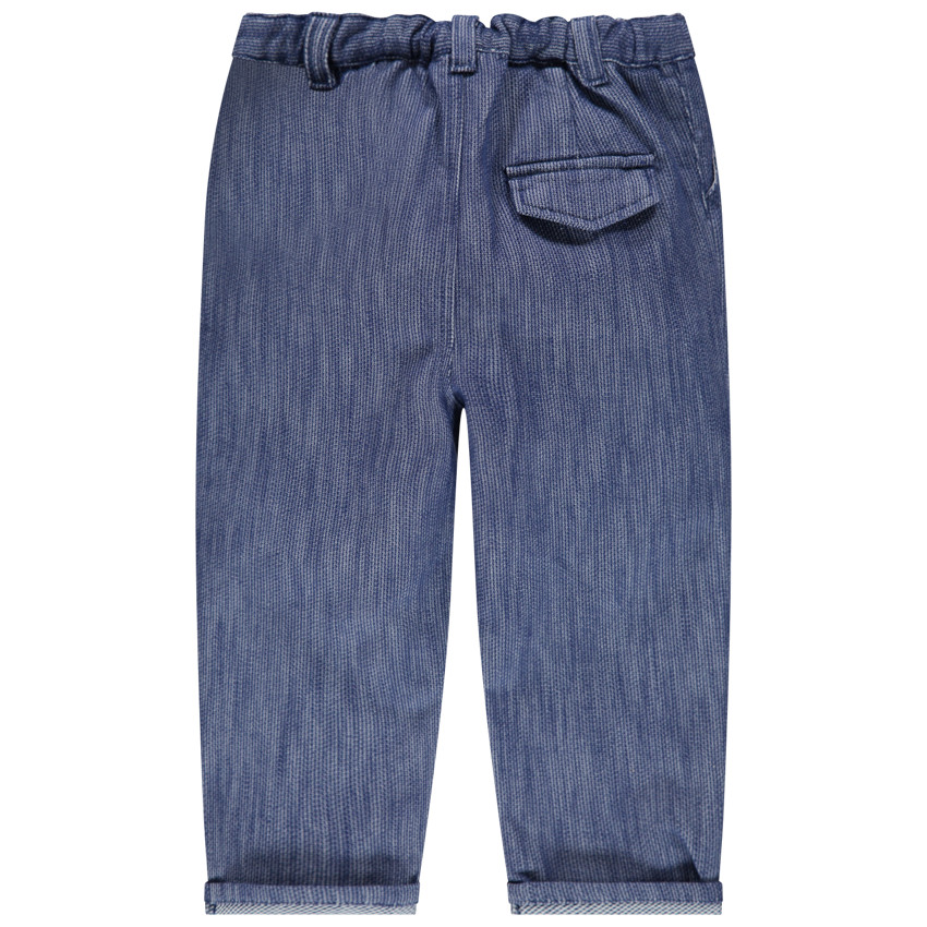 Παντελόνι με μελανζέ όψη σε απόχρωση ντένιμ με τσέπες 