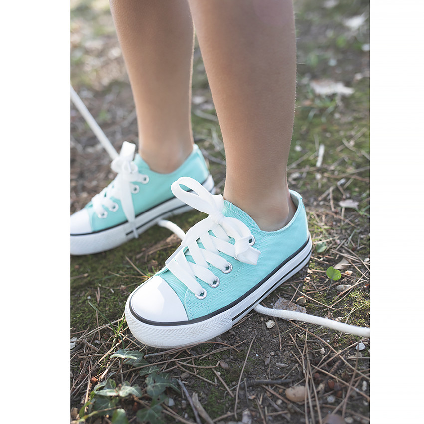 Baskets basses en toile à lacet pour fille 