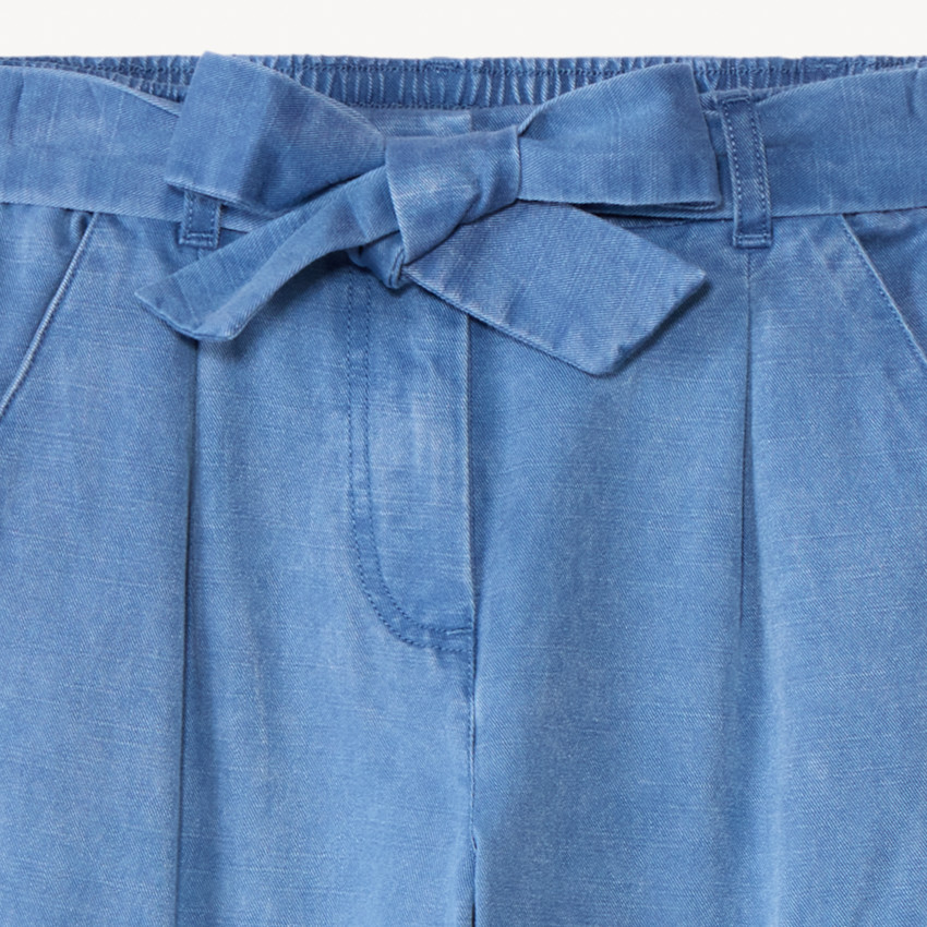 Παντελόνι cargo από υφασμάτινο ύφασμα με ζώνη για κορίτσι 