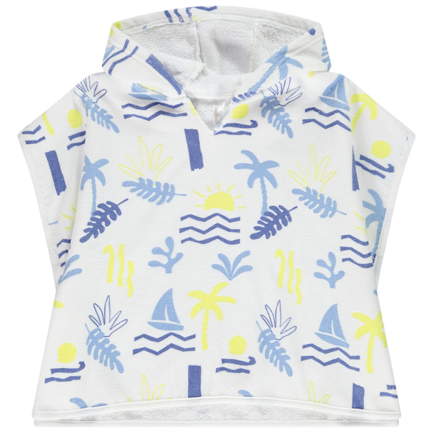 Cape de bain en éponge imprimé arty pour bébé garçon 