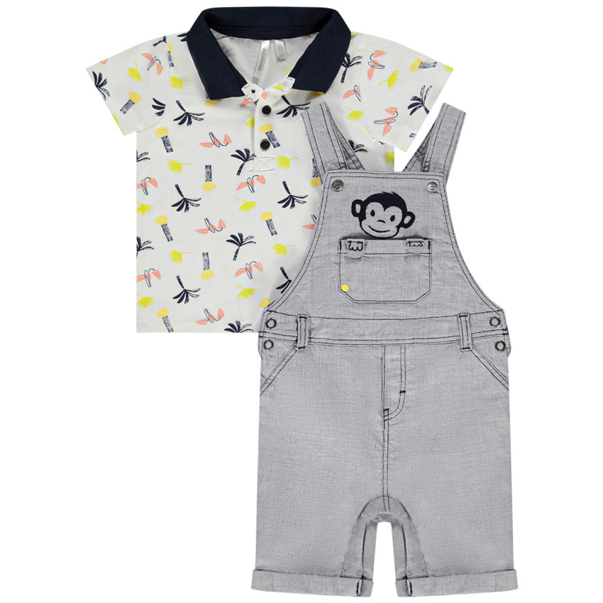 Σετ polo και σαλοπέτα με κεντημένο μαϊμού για bebe αγόρι  Additional Σετ polo και σαλοπέτα με κεντημένο μαϊμού για bebe αγόρι