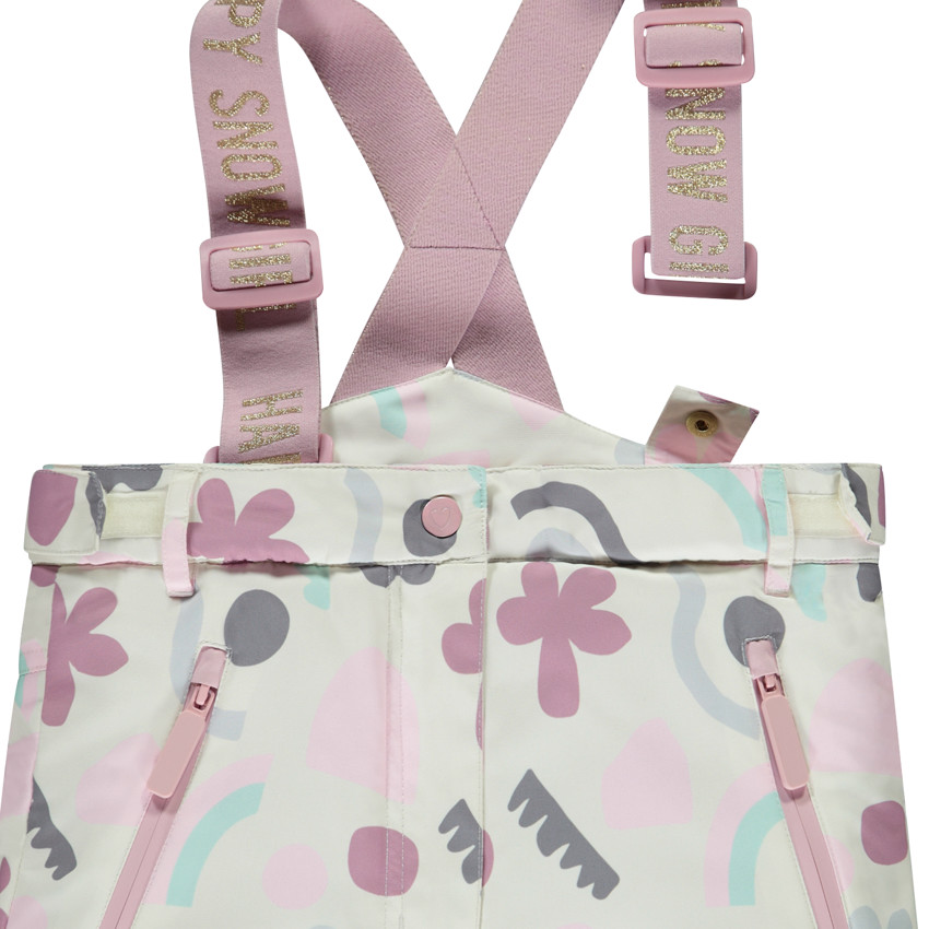 Παντελόνι σκι με σχέδιο arty και τιράντες για κορίτσι 