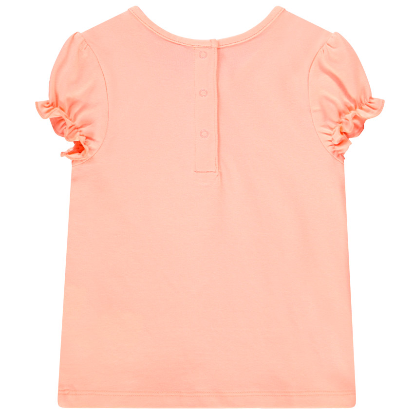T-shirt κοντομάνικο με βολάν από βαμβάκι για κορίτσι 