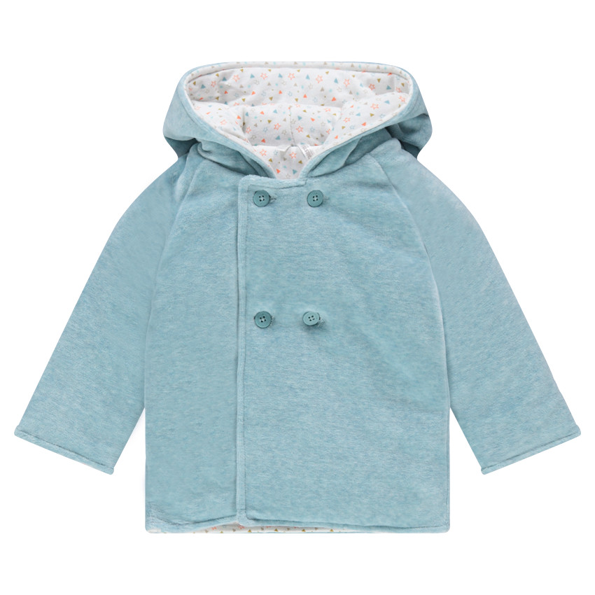 Βελούδινη ζακέτα με μυτερή κουκούλα και κεντημένο ζωάκι  Additional Βελούδινη ζακέτα με μυτερή κουκούλα και κεντημένο ζωάκι