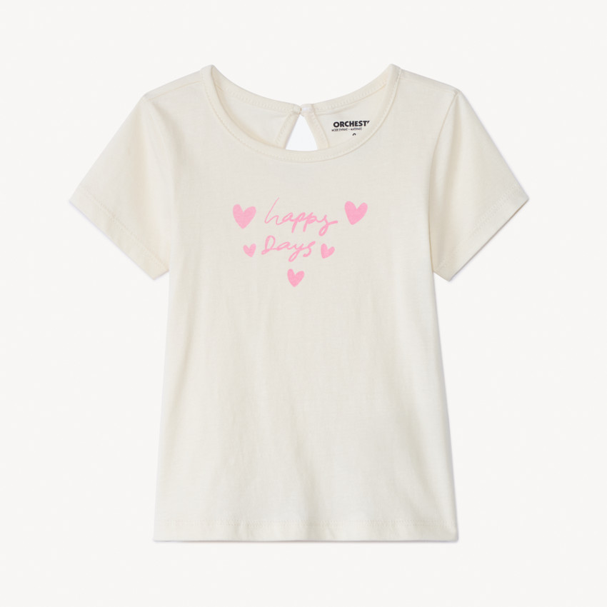 T-shirt κοντομάνικο με σχέδιο καρδιές για bebe κορίτσι 