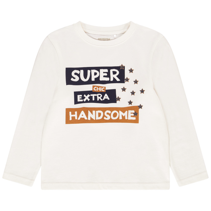 T-shirt μακρυμάνικο βαμβακερό μήνυμα σχέδιο για αγόρι Main T-shirt μακρυμάνικο βαμβακερό μήνυμα σχέδιο για αγόρι