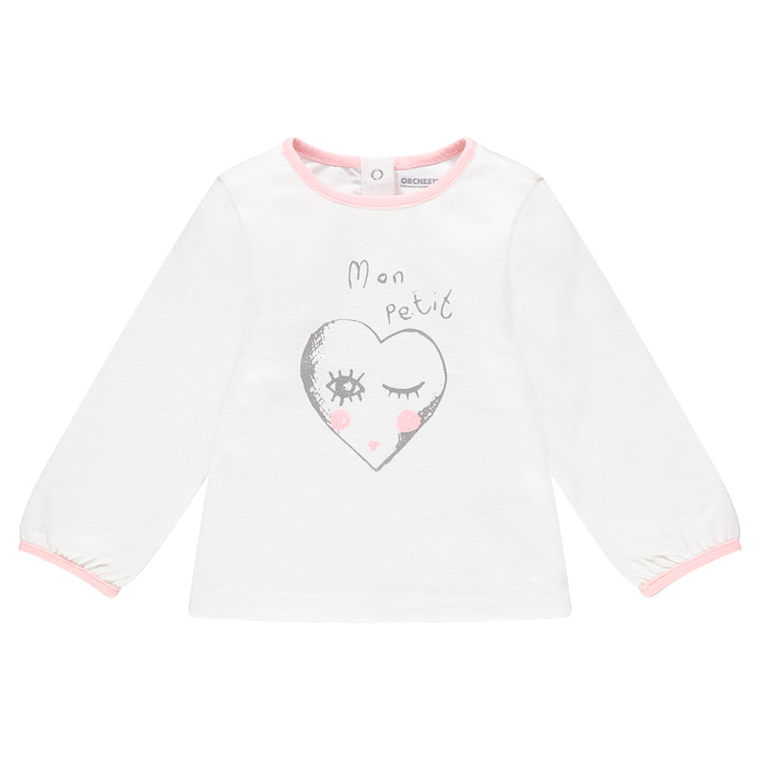 Μακρυμάνικη μπλούζα ζέρσεϊ με τυπωμένη καρδιά 